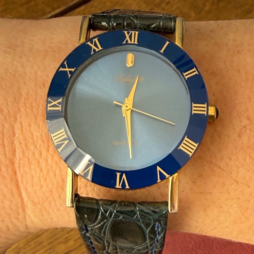 Lafayette 148 New York Blue and Gold Watch - Picture 6 of 8